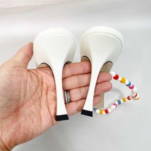 Jimmy Choo Amiral Beaded Raffia Heels - Picture 12 of 13